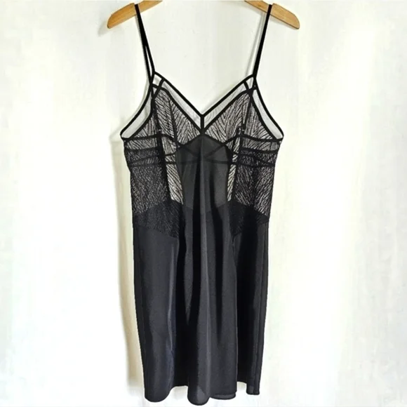 Calvin Klein Black Floral Lace Slip Dress - Picture 2 of 15